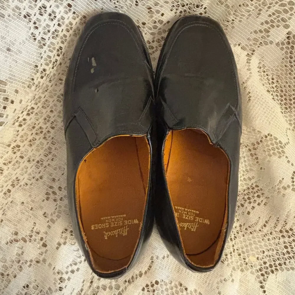 Hitchcock Men's US 10.5 E Black Leather Kent Dual Gore Loafers Shoes